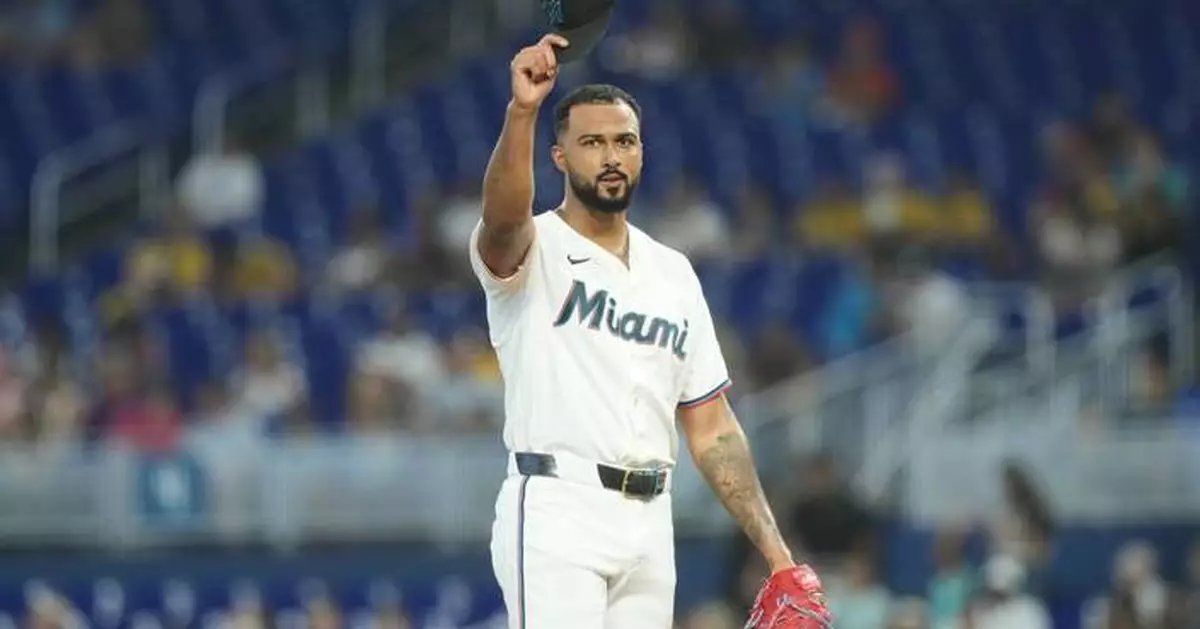 Alcantara becomes Marlins' career leader in innings pitched in a 7-0 victory over the Angels