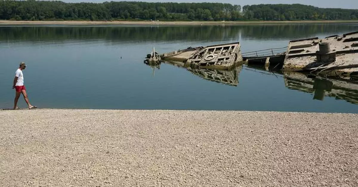 The Danube River's water is dropping so low that World War II ships are emerging