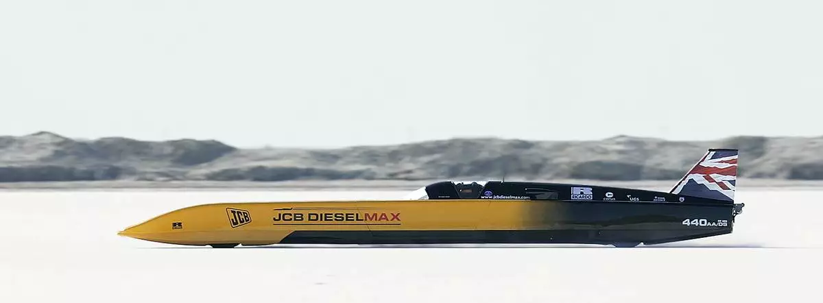 FILE - British driver Andy Green goes for a new unofficial world diesel powered land speed record of over 328 mph over two runs Tuesday, Aug. 22, 2006, on the Bonneville Salt Flats in Utah. (AP Photo/Douglas C. Pizac,File)