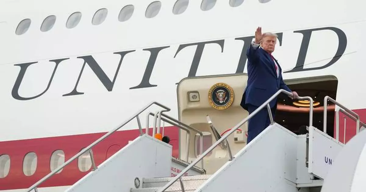 The Latest: Trump says he was taken off Air Force One last month due to threat