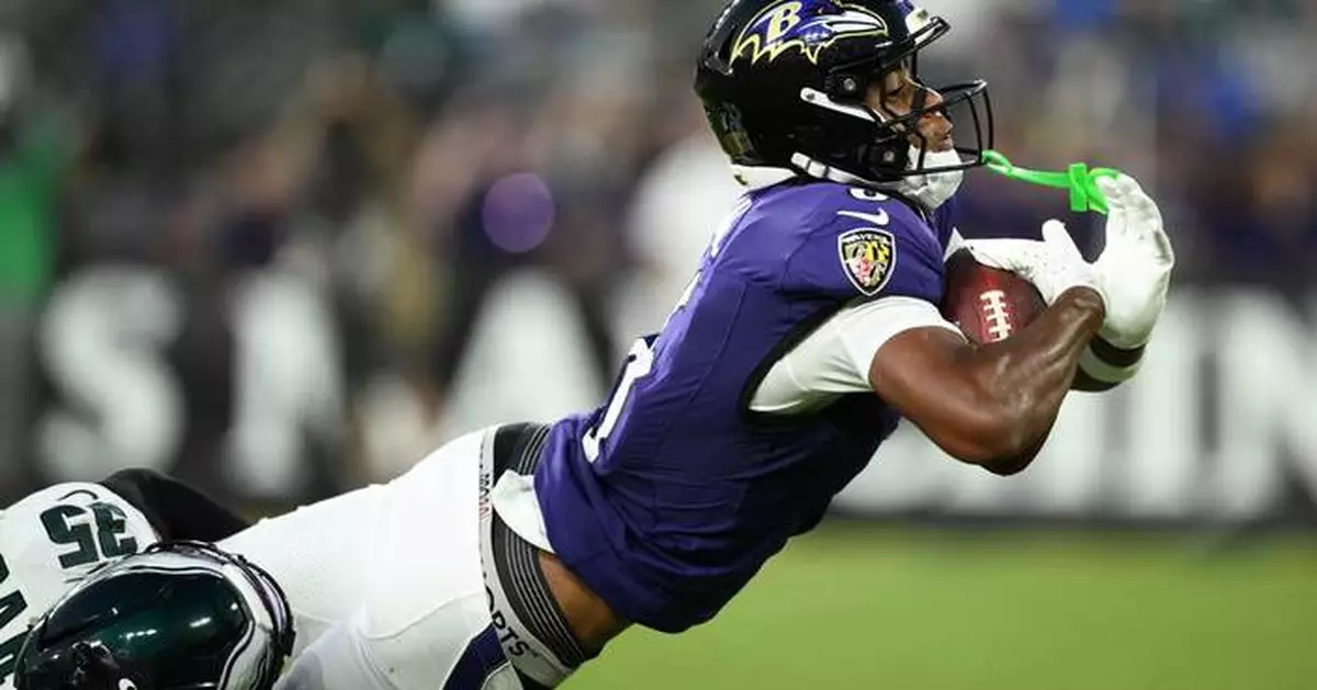 Ja'Kobi Lane has TD catch on promising night for Ravens rookie receivers in 24-7 win over Eagles