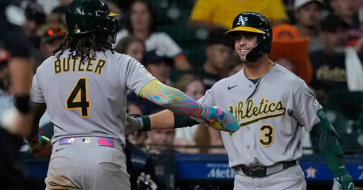 Athletics rally with a 3-run 8th inning to beat the Astros 4-3, snapping a 5-game skid