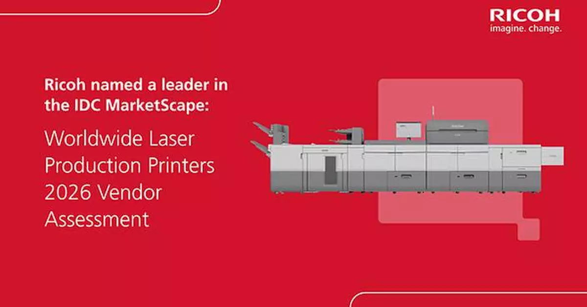 Ricoh named a Leader in the 2026 Worldwide Laser Production Printers by IDC MarketScape