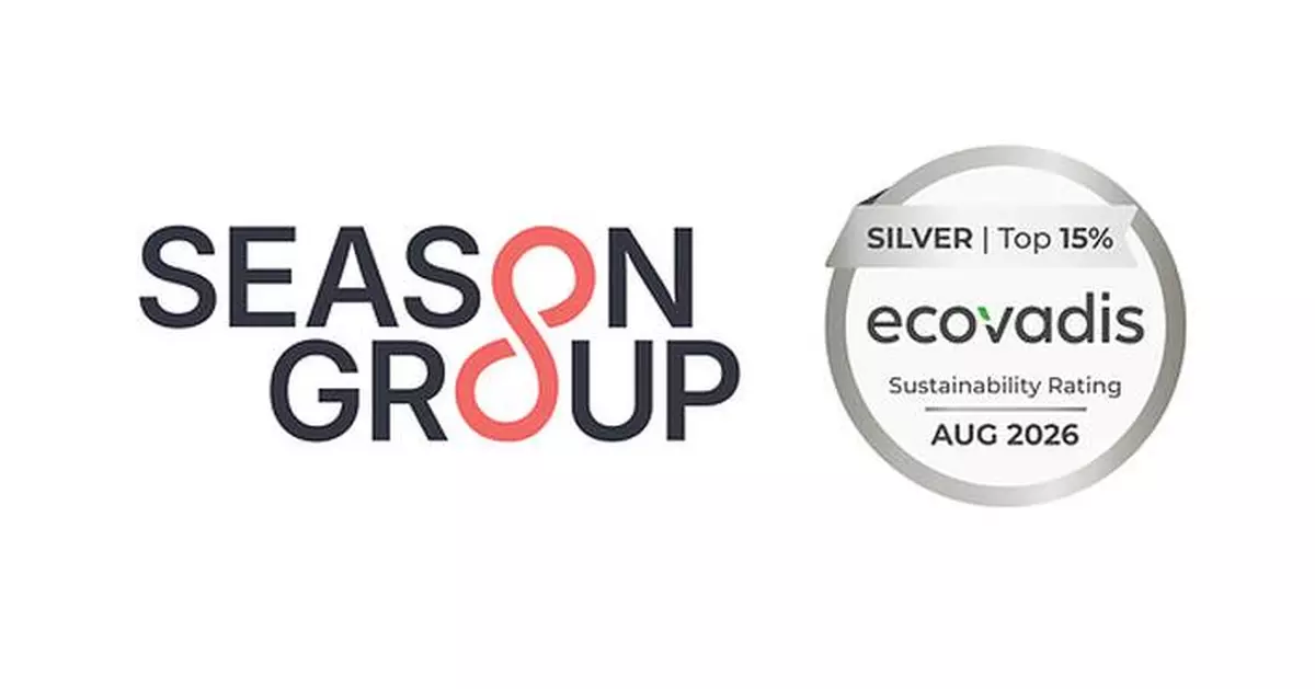 Season Group Achieves EcoVadis Silver Medal, Ranking Among Top 15% of Companies Assessed Globally