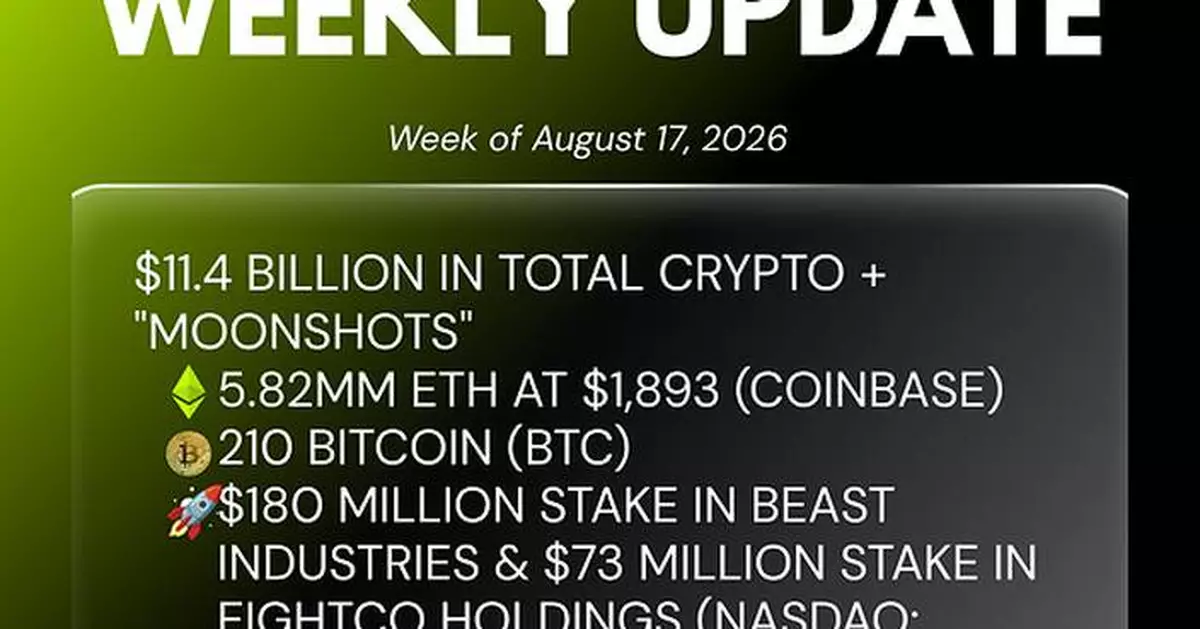 Bitmine Immersion Technologies (BMNR) Announces ETH Holdings Reach 5.82 Million Tokens, and Total Crypto and Total Cash Holdings of $11.4 Billion