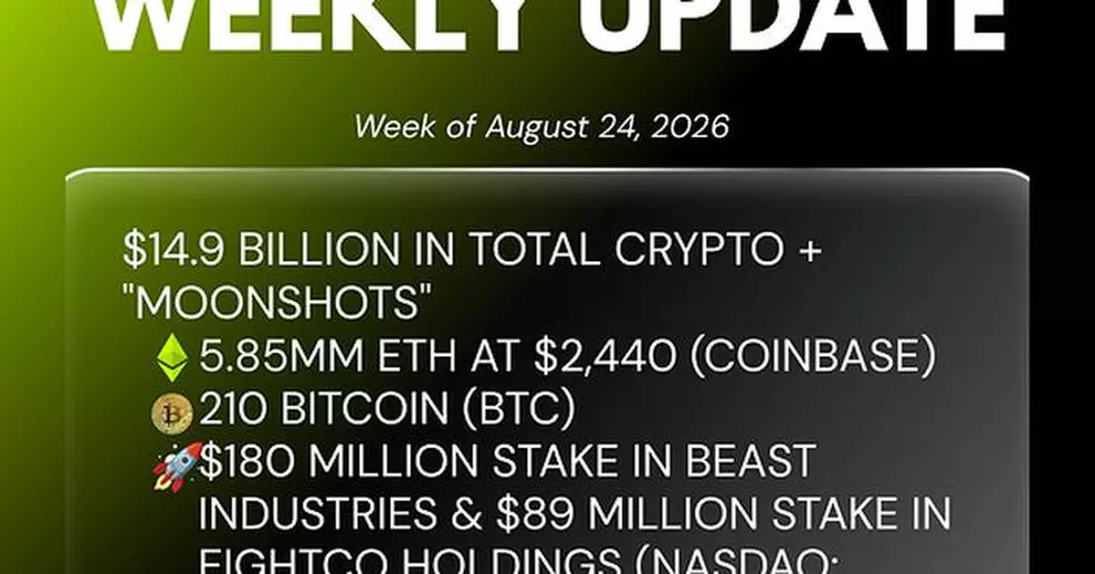 Bitmine Immersion Technologies (BMNR) Announces ETH Holdings Reach 5.85 Million Tokens, and Total Crypto and Total Cash Holdings of $14.9 Billion