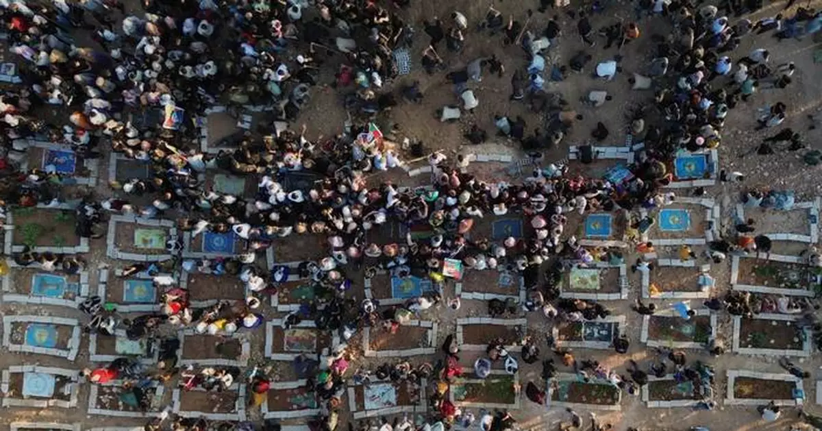 Photos of the funeral for victims of a deadly prison fire and riot in northern Syria