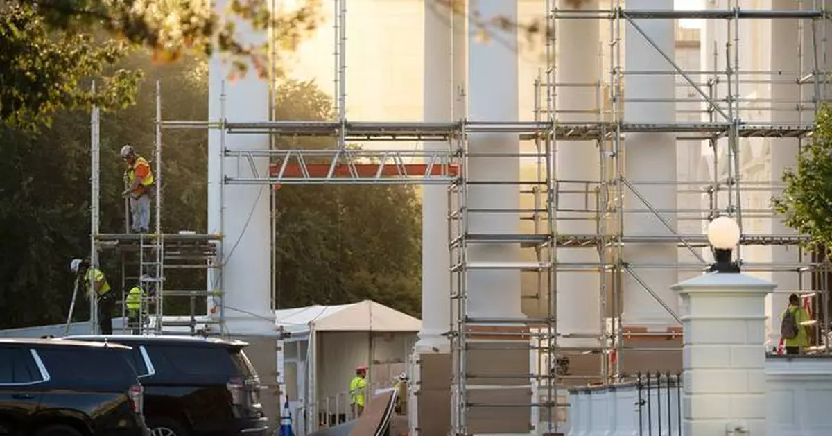Trump's White House North Portico project nears completion with shroud and scaffolding taken down