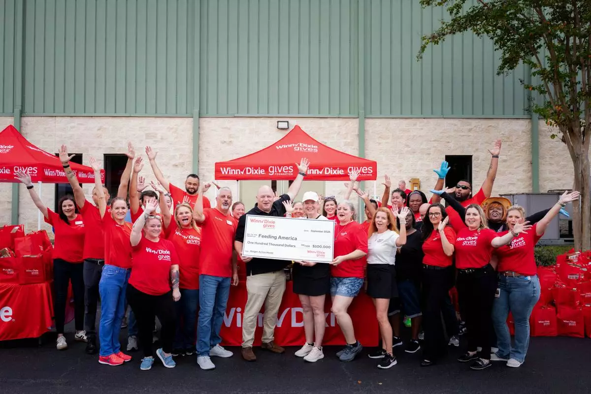 The Winn-Dixie Company and its charitable arm, the Winn-Dixie Gives Foundation, are helping provide 1 million meals to neighbors experiencing food insecurity during Hunger Action Month through a $100,000 donation to Feeding America to support 10 partner food banks across Florida and southern Georgia. The grocer also donated fresh produce and shelf-stable food to thousands of neighbors through mobile food pantries with Feeding Northeast Florida and Feeding Tampa Bay.