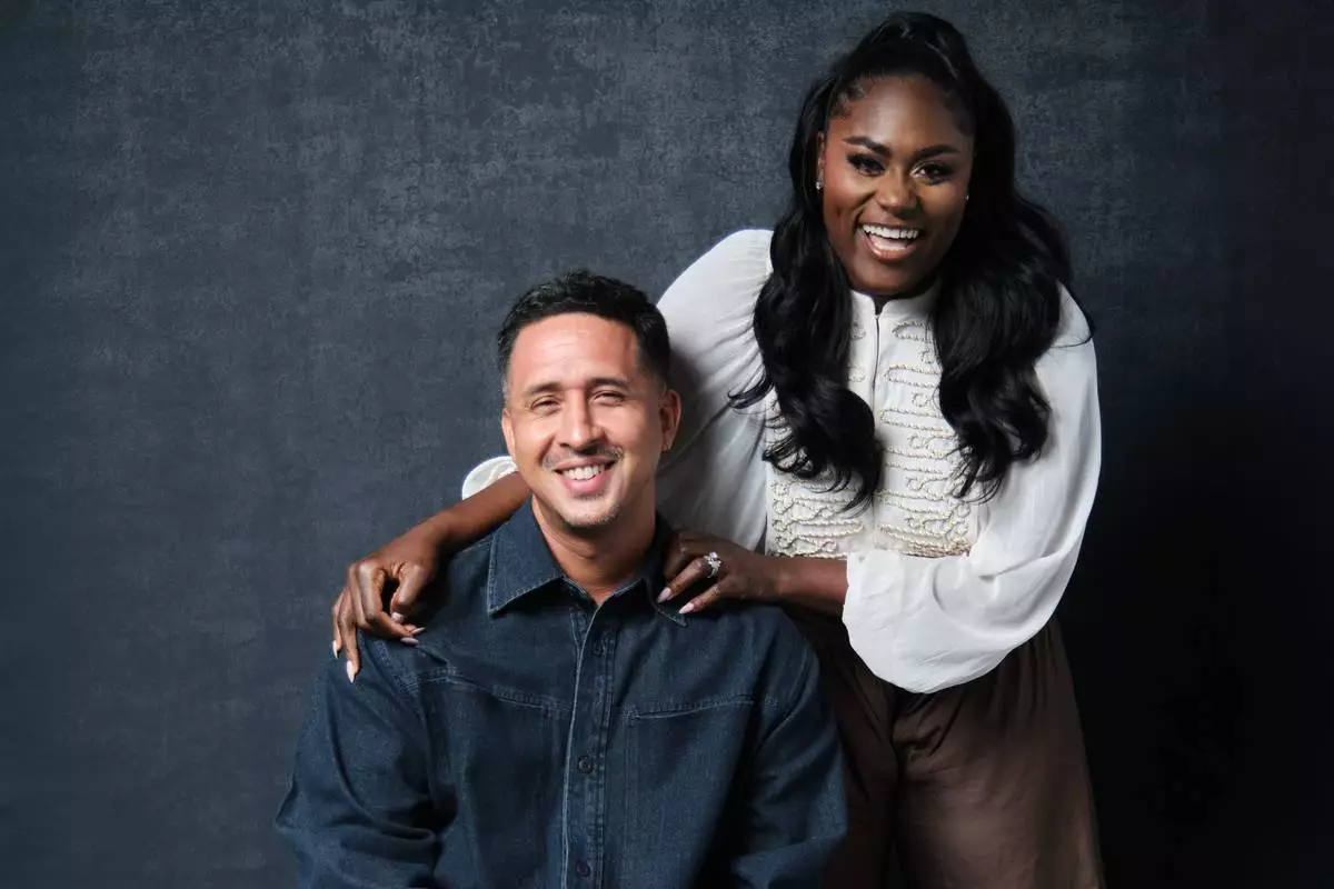 Walter Thompson-Hernandez, left, and Danielle Brooks pose for a portrait to promote "If I Go They Will Miss Me" on Friday, Sept. 11, 2026, in Los Angeles. (Photo by Birdie Thompson/Invision/AP)