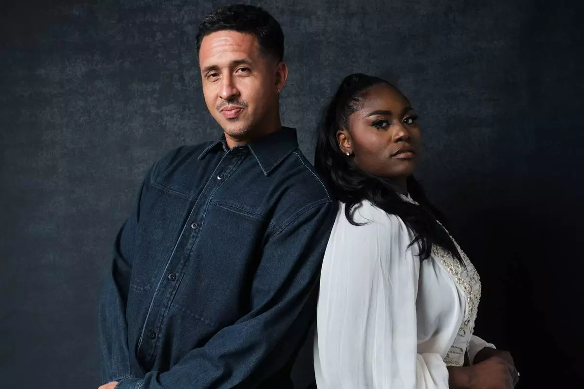 Walter Thompson-Hernandez, left, and Danielle Brooks pose for a portrait to promote "If I Go They Will Miss Me" on Friday, Sept. 11, 2026, in Los Angeles. (Photo by Birdie Thompson/Invision/AP)