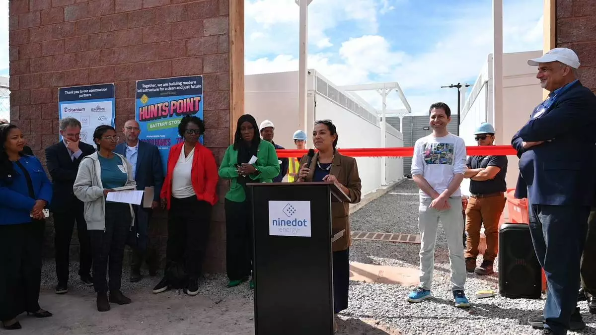 New York City and State elected officials, community leaders, senior energy agency staff, and NineDot Energy team members.