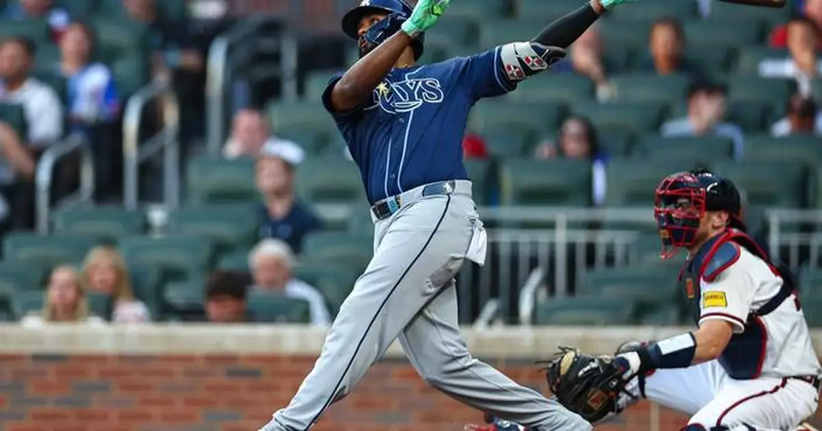 Junior Caminero hits his 39th homer as the Rays beat the Braves 7-1