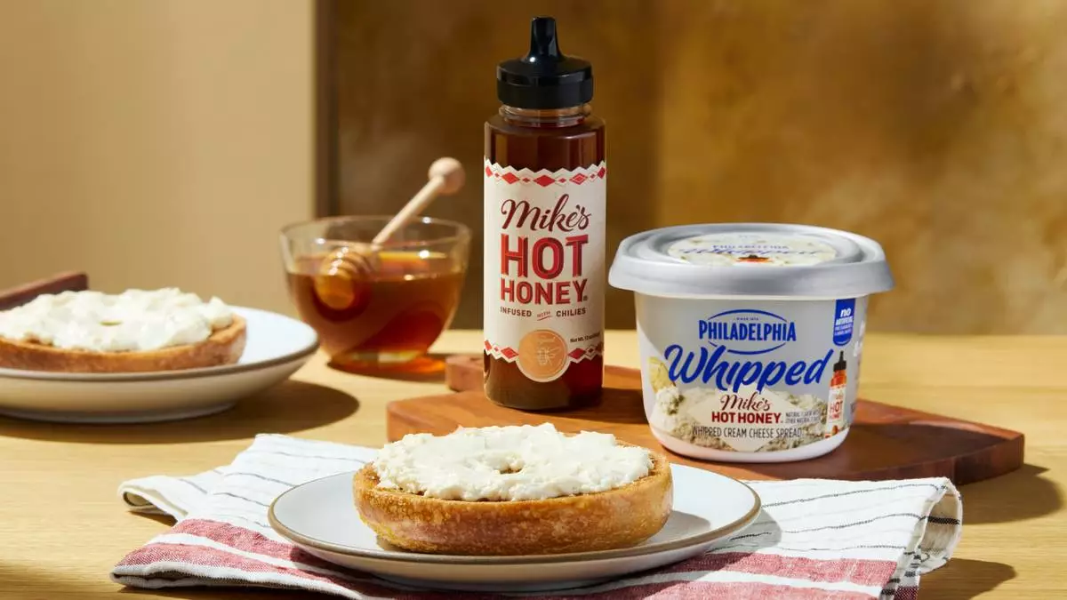 Philadelphia turns up the heat with new Philadelphia Mike’s Hot Honey Whipped Cream Cheese, combining Philadelphia’s light and fluffy whipped cream cheese with Mike’s Hot Honey’s signature sweet heat.