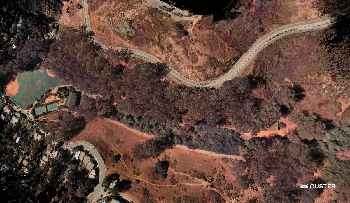 High altitude drone map of Glen Canyon in San Francisco using the Rev8 OS1 Max Native Color Radar