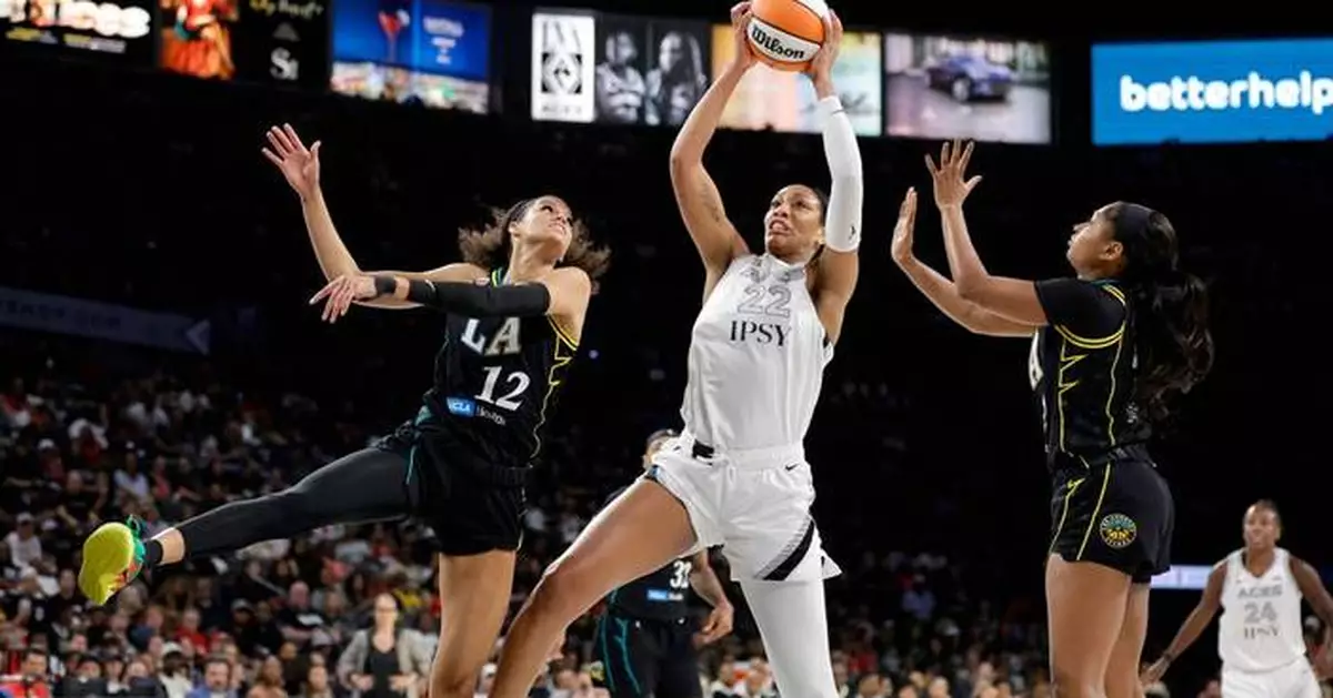 A'ja Wilson powers the Aces past the Sparks, clinching at least a No. 3 seed