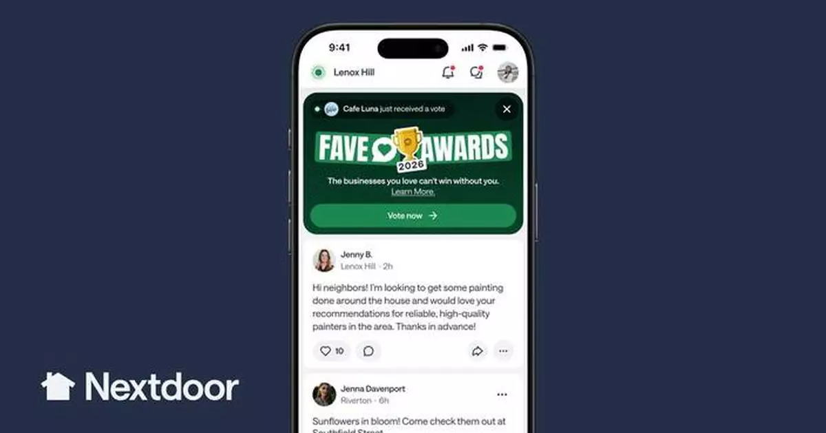 Nextdoor Opens Voting for the 2026 Fave Awards