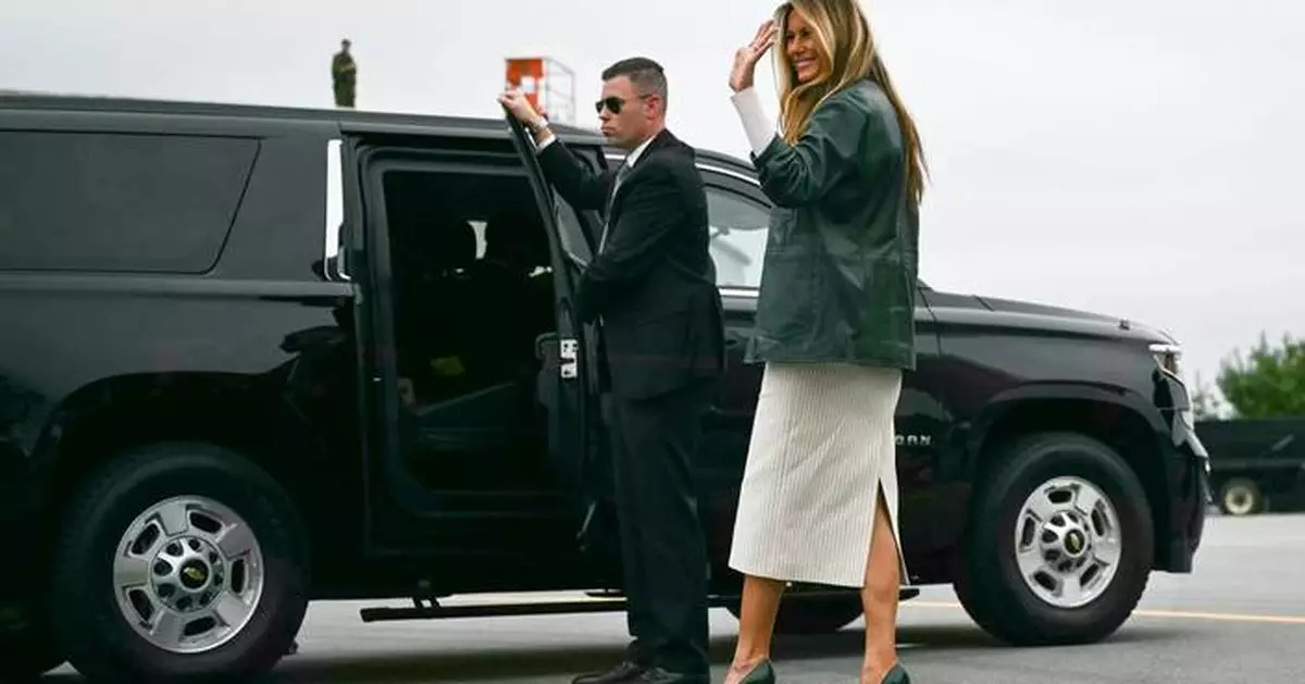 As AI debate flares, Melania Trump touts the technology as she tours North Carolina school