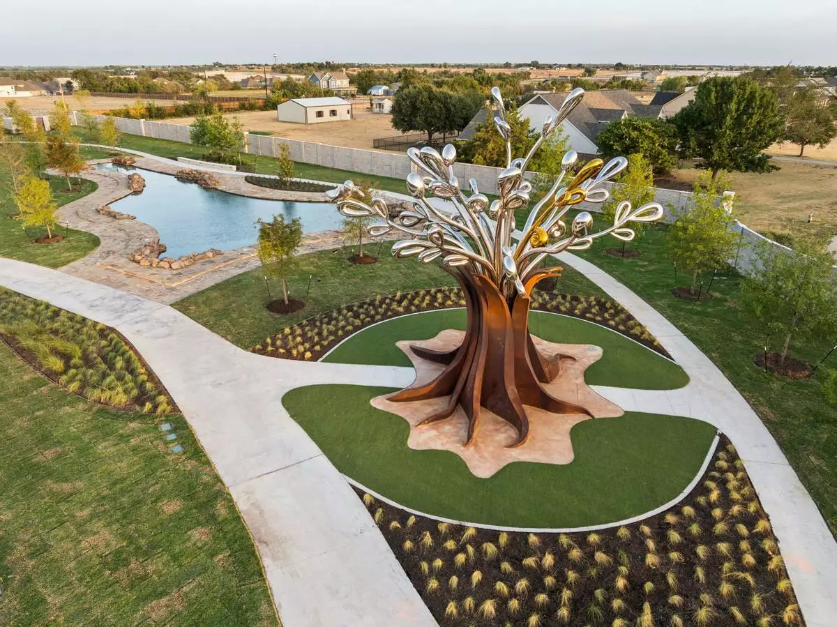 Aerial view of Whispering Grove Park and Scout's Tree at Rainwater Crossing.