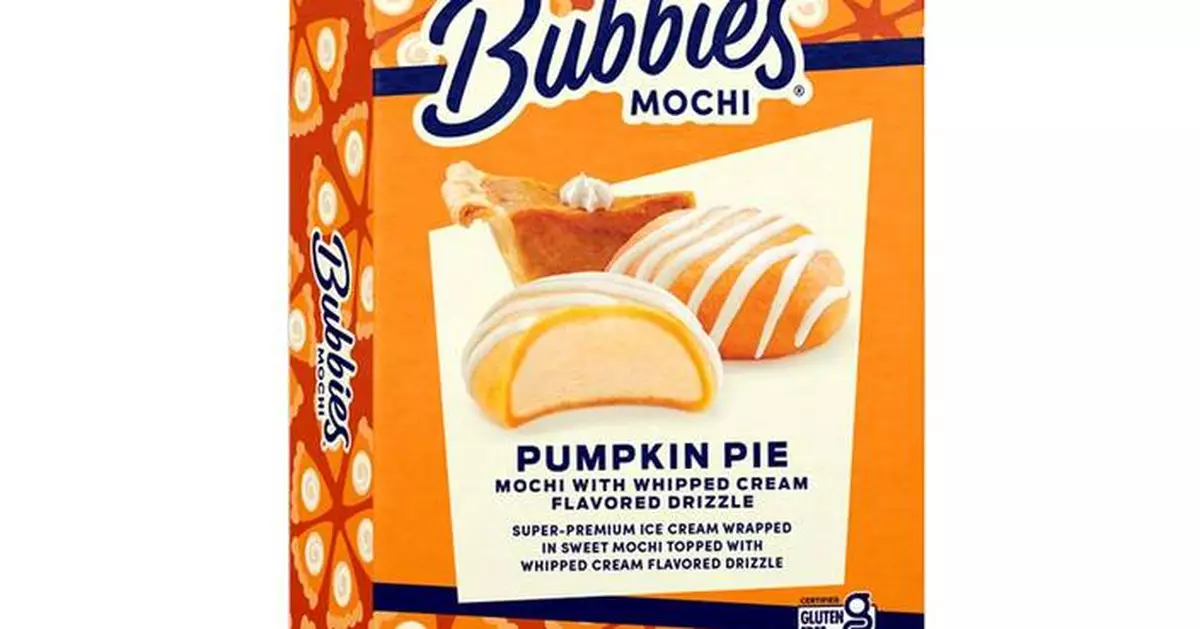 Bubbies Spices Up Autumn With New Pumpkin Pie Mochi Ice Cream Topped With Whipped Cream Flavored Drizzle