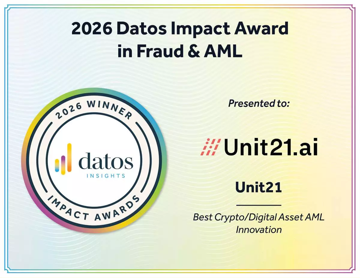 Unit21 named winner of Datos Impact Award: Best Crypto/Digital Asset AML Innovation.
