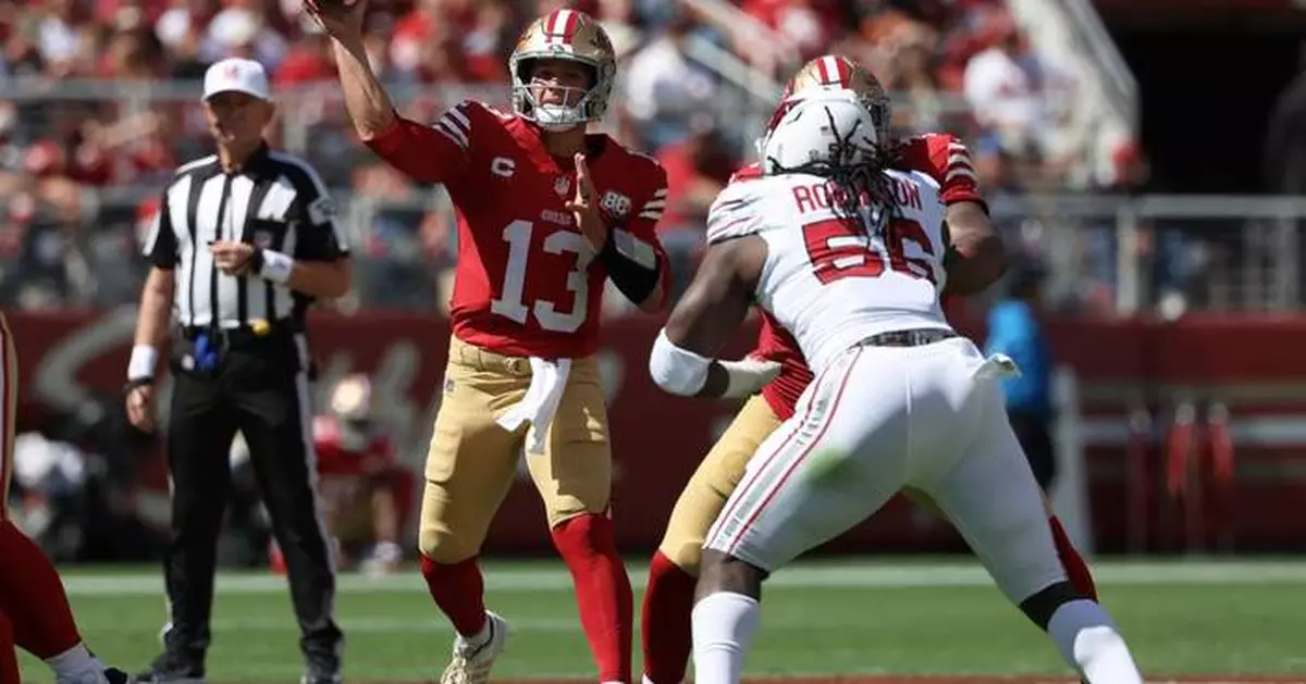 Purdy throws 4 TD passes to lead the injury-depleted 49ers to a 36-30 win vs. the Cardinals