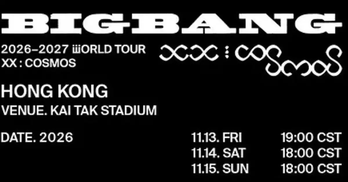 BIGBANG 2026-2027 WORLD TOUR  IN HONG KONG Officially Announced