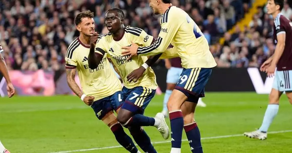 Saka makes the diference as Arsenal down Villa to maintain winning start