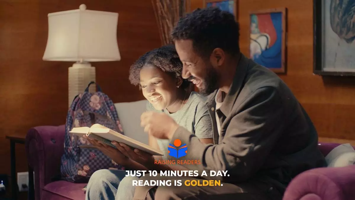 Screen grab from Hachette UK's Raising Readers Campaign PSA video