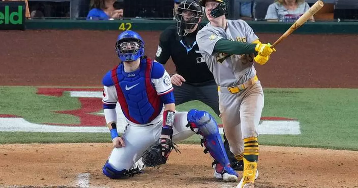 Bolte's first career multihomer game leads Athletics over Rangers 9-2