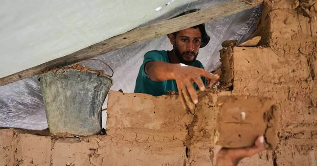 Photos show Palestinians using handmade mud bricks, wood and plastic to rebuild amid Gaza’s rubble