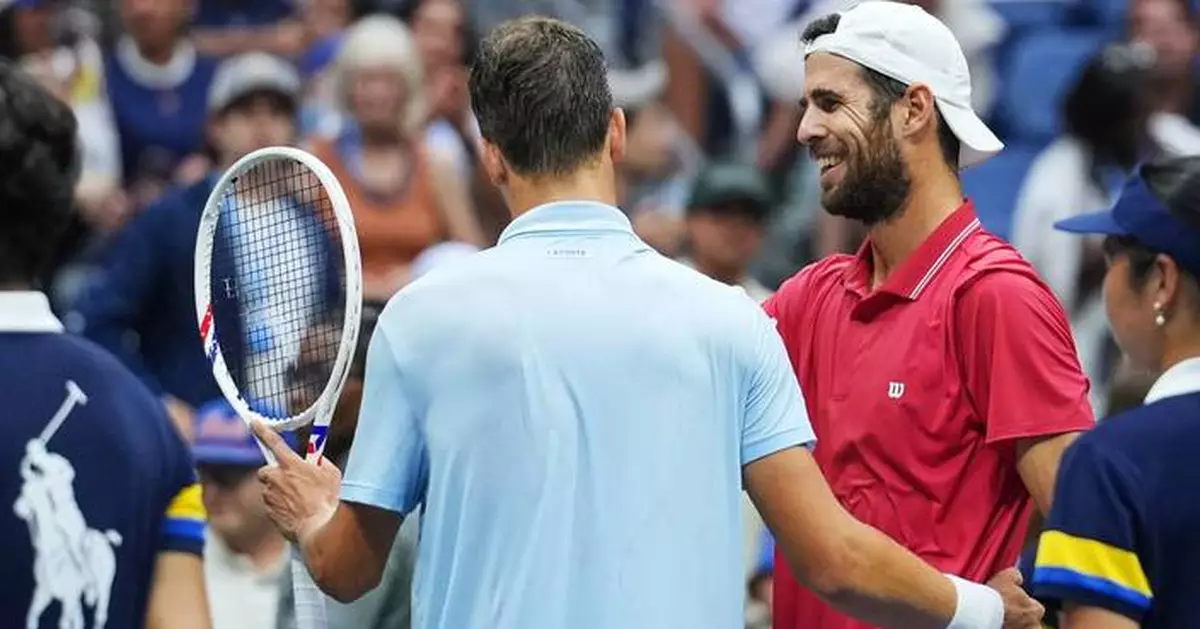 Khachanov reaches US Open semifinals after Blockx's body gives out and forces him to stop playing