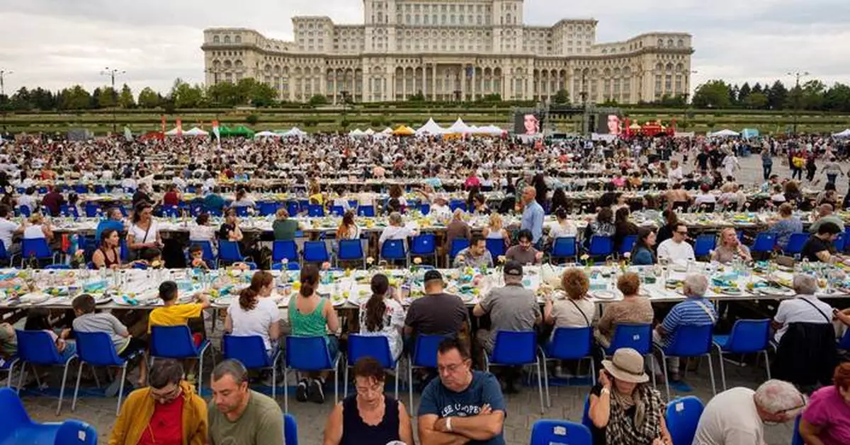 Romania sets Guinness record with miles-long table, raises funds for pediatric psychiatry hospital
