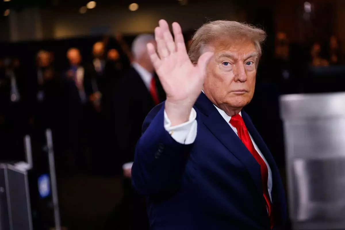 United States President Donald Trump arrives for the 81st session of the United Nations General Assembly at United Nations headquarters, Tuesday, Sept. 22, 2026. (AP Photo/Stefan Jeremiah)