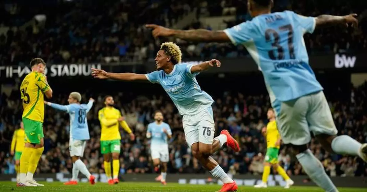 Man City teenager Floyd Samba scores 2 goals in 5-0 win over Norwich in League Cup