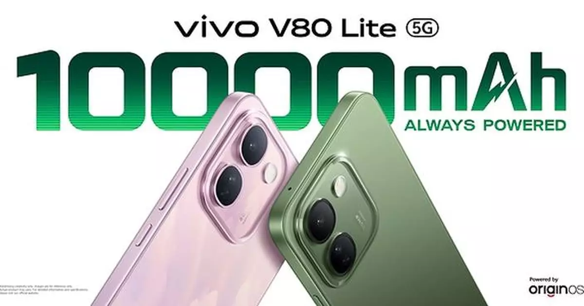 vivo Announces Global Launch of V80 Lite 5G with a 10000 mAh Battery--Built for Life on the Move
