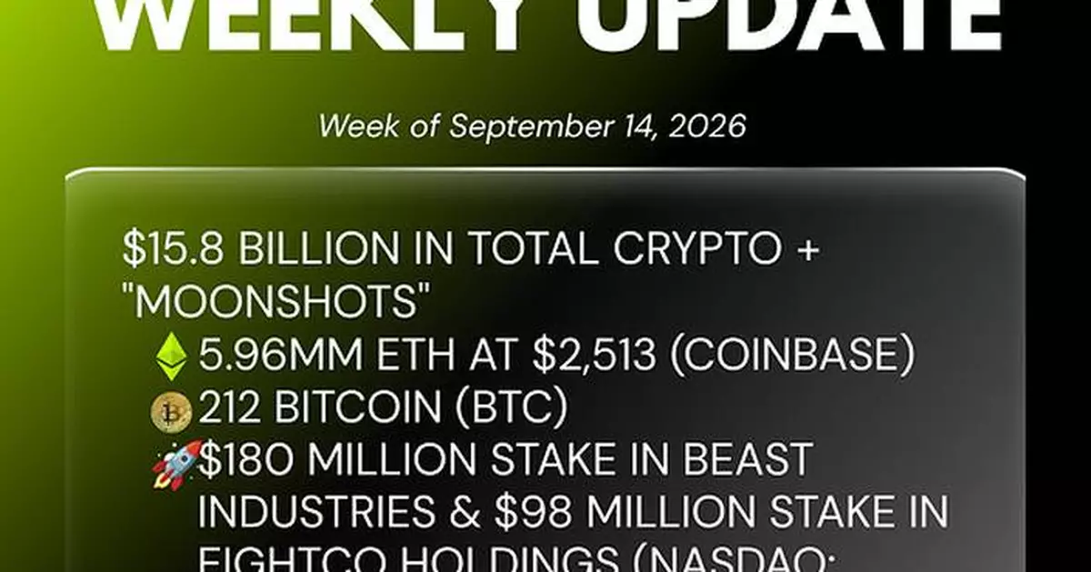 Bitmine Immersion Technologies (BMNR) Announces ETH Holdings Reach 5.96 Million Tokens, and Total Crypto and Total Cash Holdings of $15.8 Billion