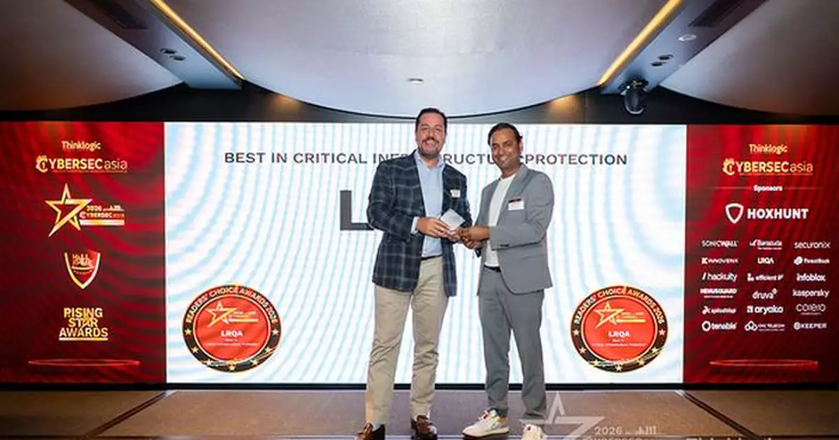 LRQA Named 'Best in Critical Infrastructure Protection' at CybersecAsia Readers' Choice Awards 2026