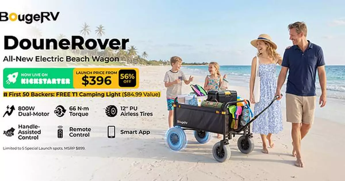 BougeRV Launches DuneRover, an All-New Electric Beach Wagon Built to Make Outdoor Hauling Effortless