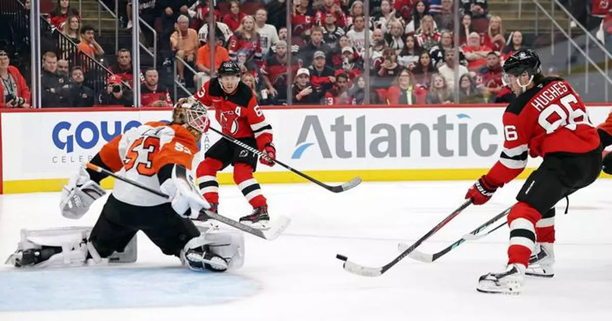Olympic hero Jack Hughes scores in OT to lift the Devils over the Flyers 3-2