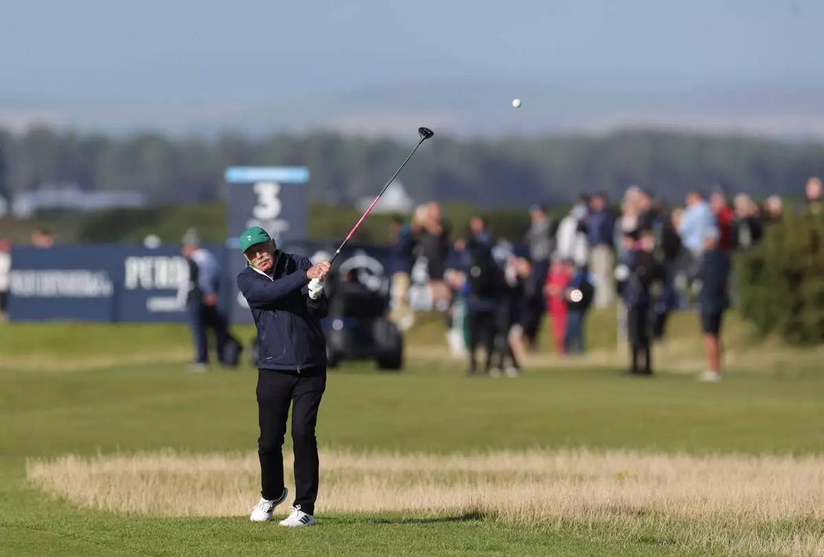 Dermot Desmond on day three of the Dunhill Links Golf Championship in St Andrews, Scotland, Saturday, Oct. 3, 2026. (Steve Welsh/PA via AP)