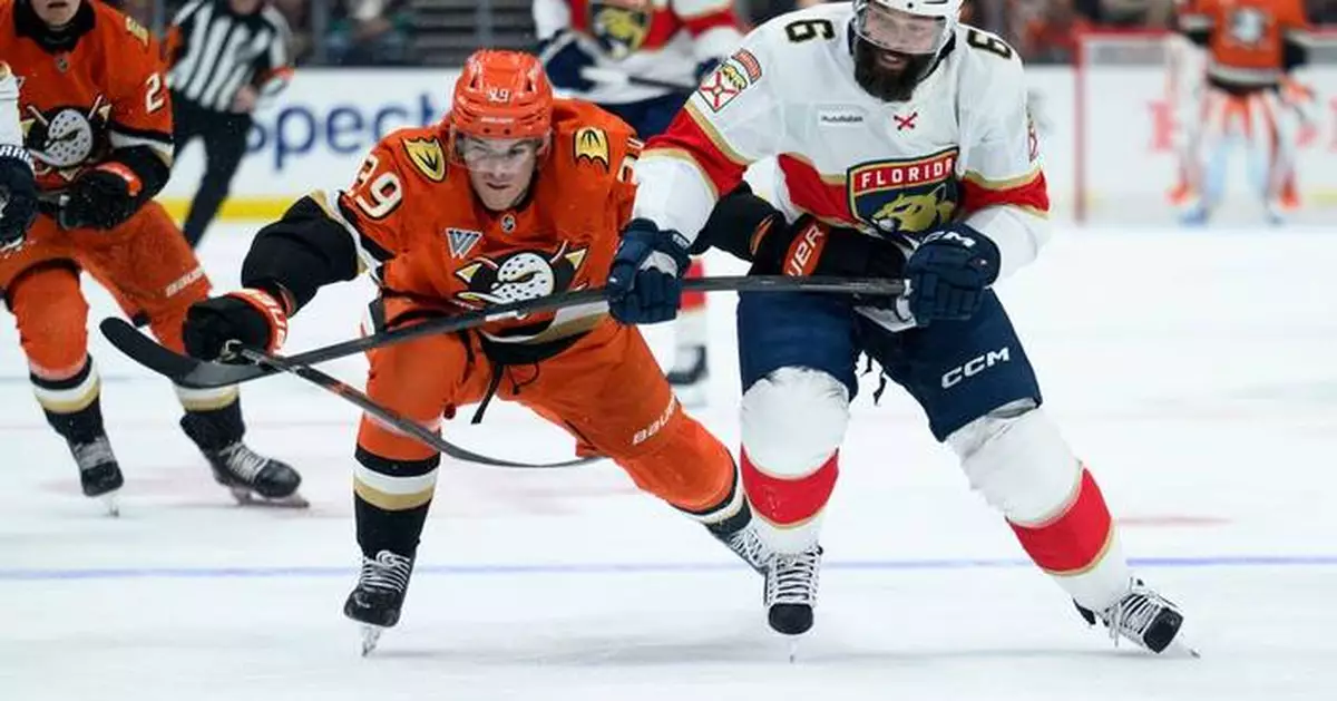 Mikael Granlund scores in OT, Cutter Gauthier gets 2 goals in Ducks' 3-2 win over Panthers