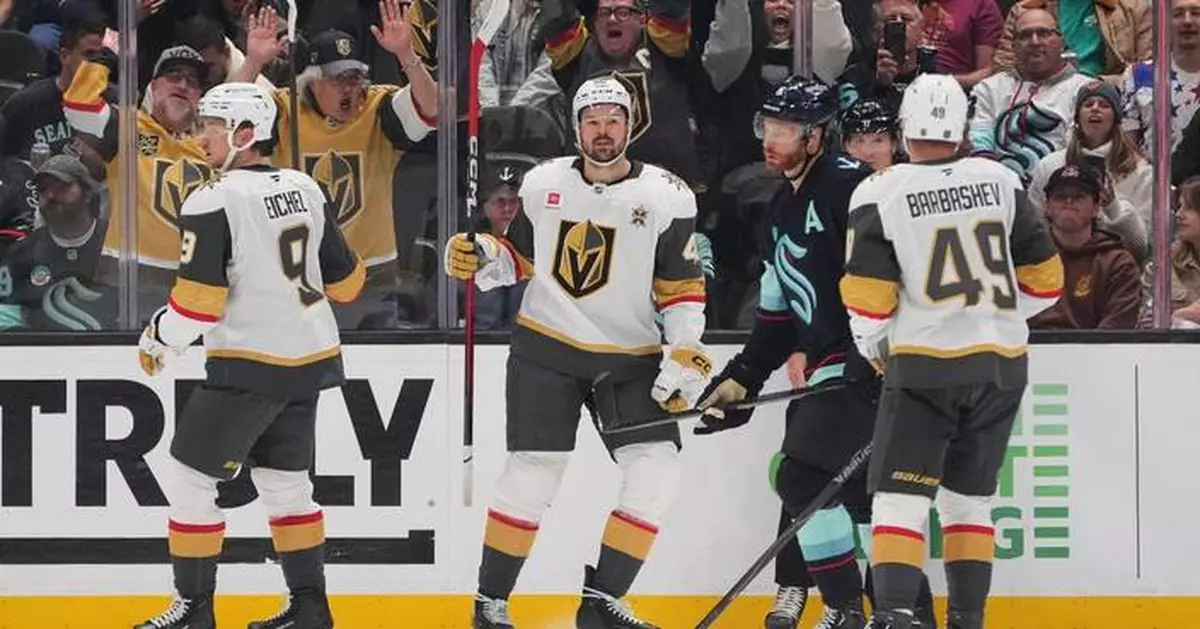 Golden Knights beat Kraken 6-2 behind 2 goals each from Olofsson and Hertl