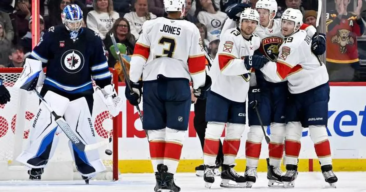 Anton Lundell scores 3 goals, Seth Jones caps record month and Panthers beat reeling Jets 5-2