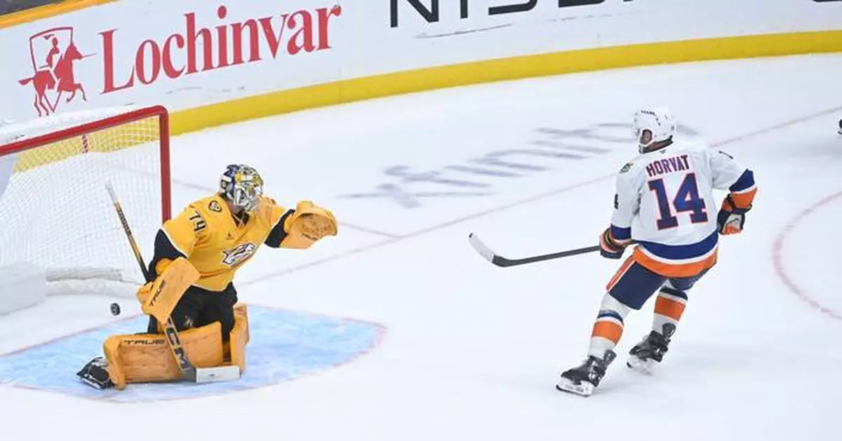 Palmieri, Horvat score in shootout, Varlamov gets 1st win since 2024 as Islanders beat Predators 4-3
