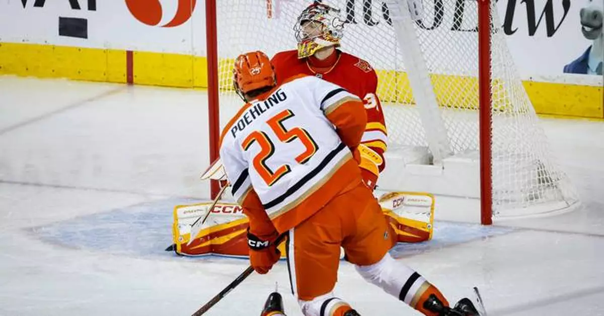 Ducks beat the winless Flames 4-2 in Calgary to start a home-and-home series