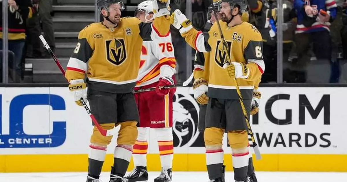 Stone has 3rd-period hat trick in the Golden Knights' 6-2 win over the Flames