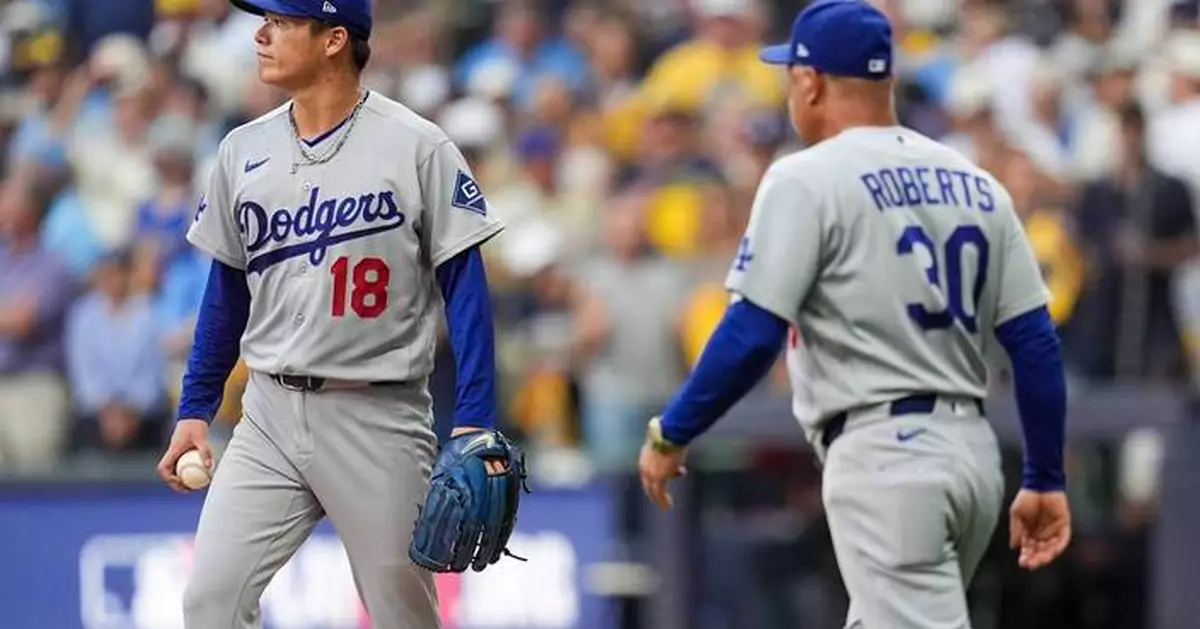 Dodgers ace Yoshinobu Yamamoto gets chased early by the Brewers in a rare postseason dud