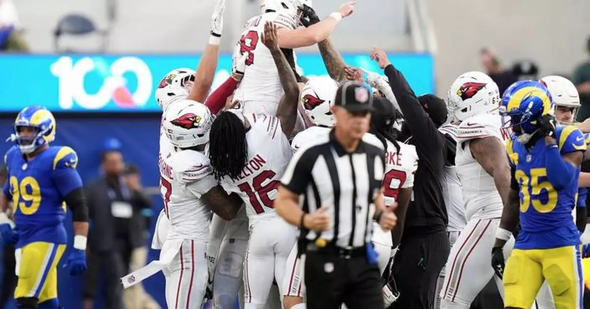 Cardinals upset Rams 18-16 on Chad Ryland's 6th field goal as time expires