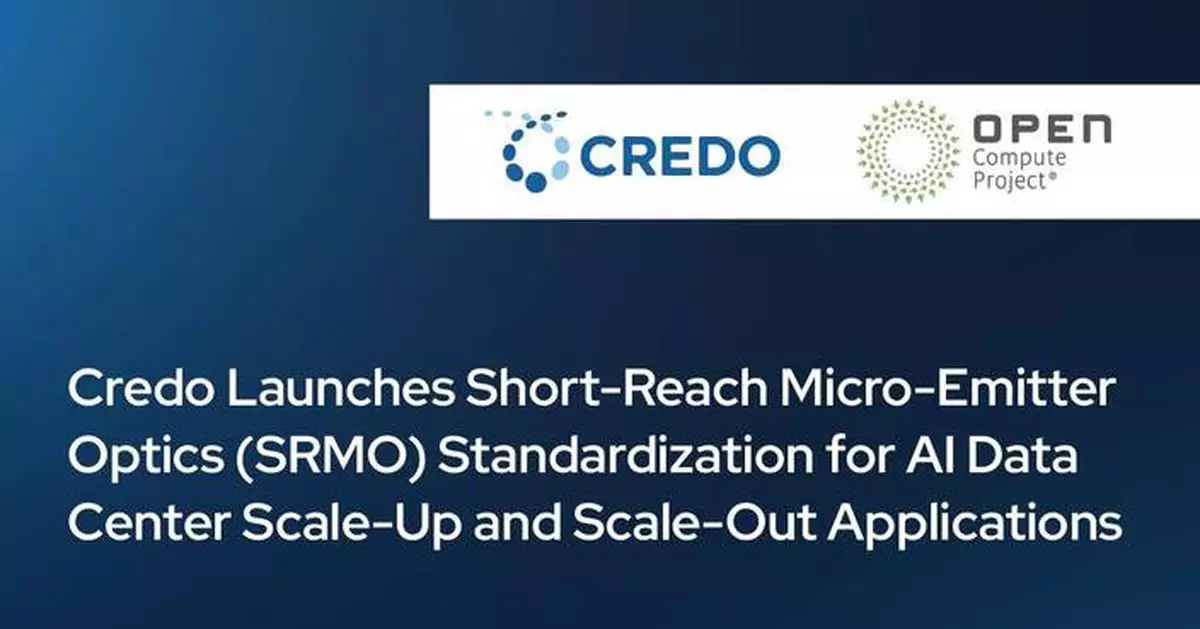 Credo Launches Short-Reach Micro-Emitter Optics (SRMO) Standardization for AI Data Center Scale-Up and Scale-Out Applications